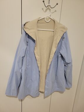 Mackintosh New England Periwinkle/Cream Reversible Hooded Jacket